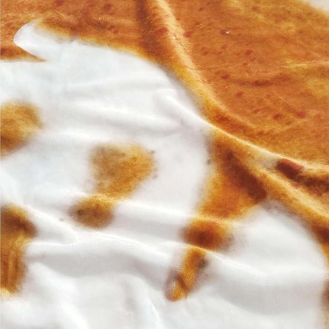 Vessia Giant Ghost Coffee Throw Blanket, Realistic Funny Food Blanket for Adults and Kids, 300GSM Giant Soft Cookies Throw for Couch, Sofa, Bed, Fun Cozy Round Home Decor for All Seasons, 60 inches