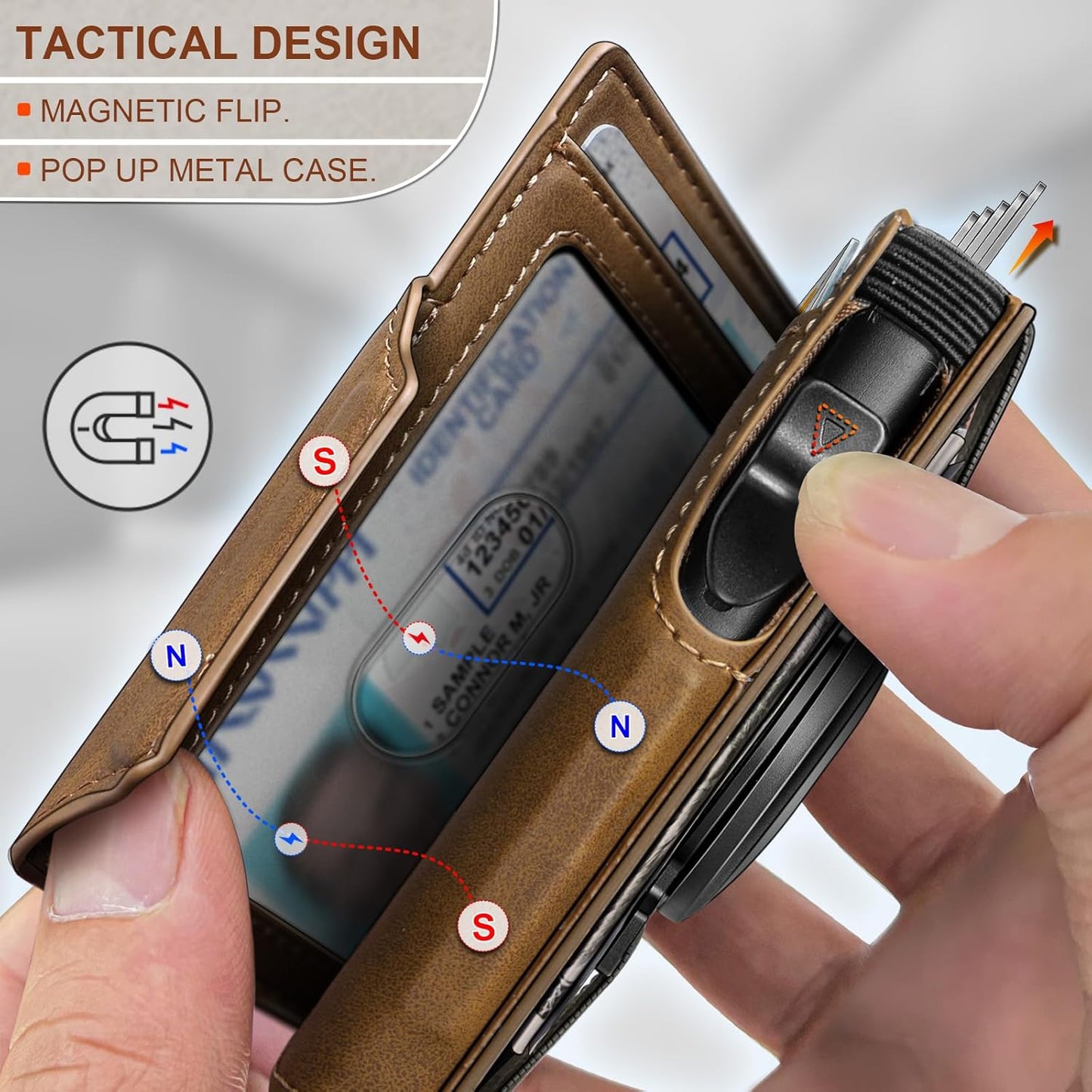 BULLIANT Men Airtag Wallet,Slim Front Pocket Wallet Money Clip for Men Gift 3.8"x2.7",Pop-up Access