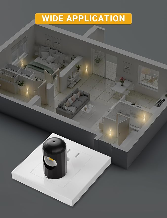 6 Pack LED Night Lights with Dusk to Dawn Sensor, 3000K Soft White, Plug in Wall Night Lights for Kids, Kitchen, Hallway, Bathroom, Bedroom,Non-Dimmable