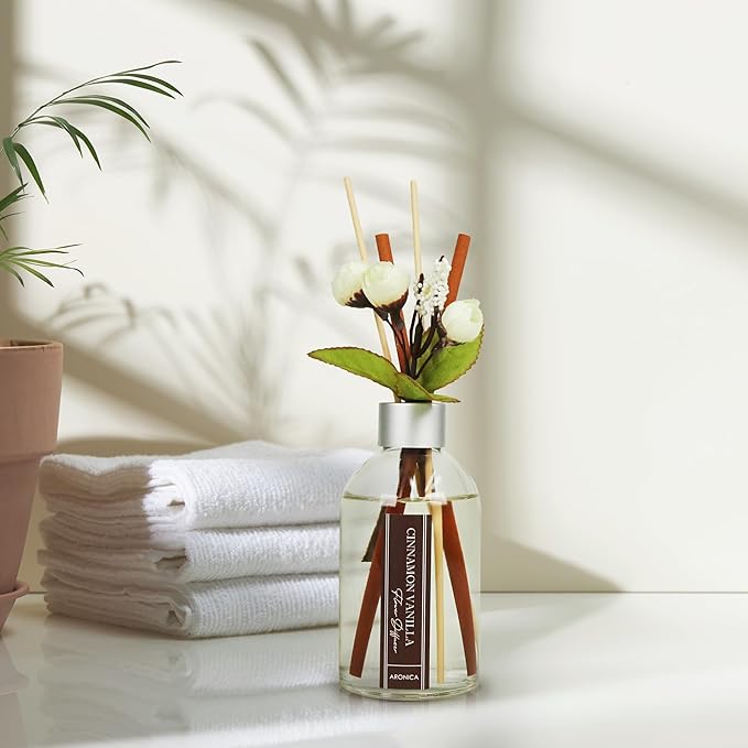 Aronica Lemon Scented Air Freshener, Reed Diffuser Scent for Apartment, Lemon Infussd Room Freshener, Citrus House Scent, New Apartment Essentials, House Warming Gifts New Home