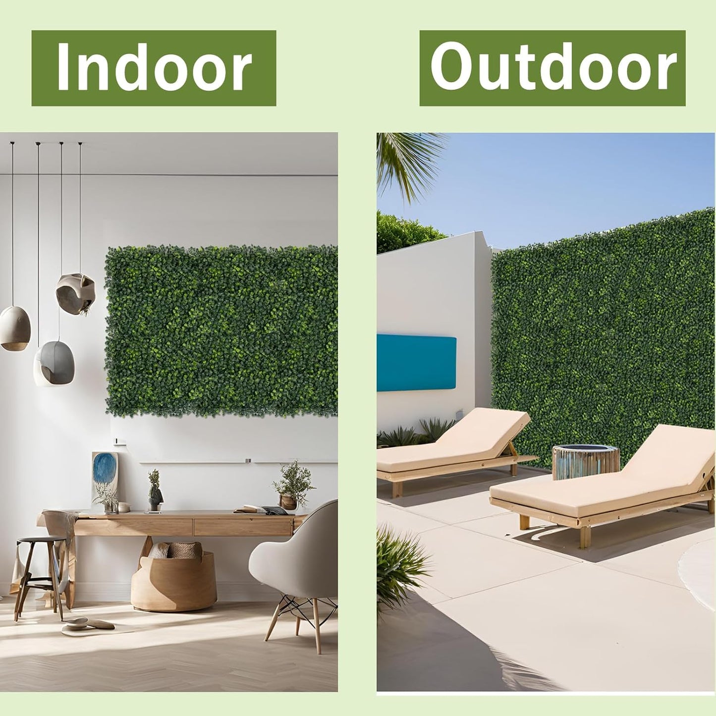 Grass Wall Panels, 10x10Inch 12Pcs UV-Anti Boxwood Greenery Panels with 50 Zip Ties, No Fade Artificial GrassWall Backdrop for Indoor Outdoor Privacy, Birthday Wedding Decor, Home Kitchen Decor