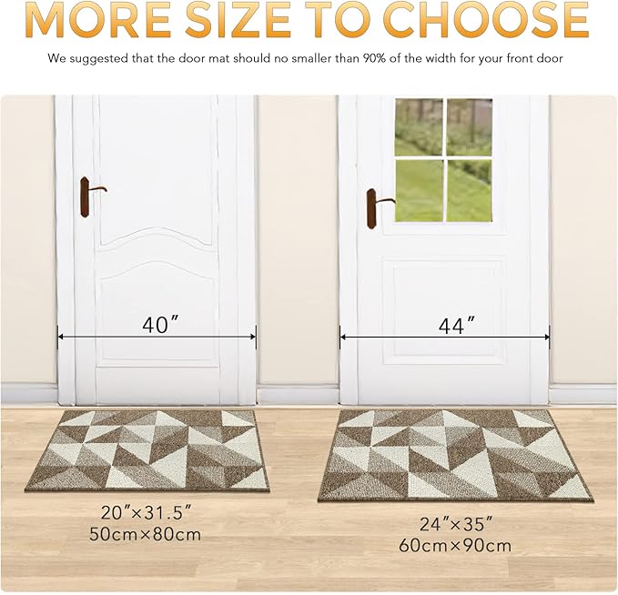 hicorfe Kitchen Rugs and Mats Sets,Super Absorbent Polypropylene Non-Slip Rug,Soft Comfort Floor Mat,Washable for Kitchen,Hallway,Office,Sink,Laundry(24" x 35")