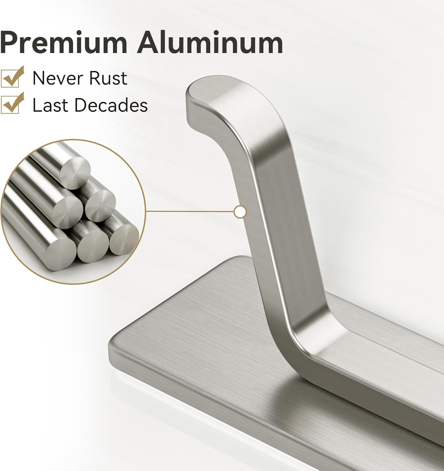 Self Adhesive Wall Hooks for Hanging: Extra Strong 13 LB, Hook for Coat, Towel in Bathrooms, Shower, Kitchen, Wall, Door Hook, Nickel Silver 12 Pack