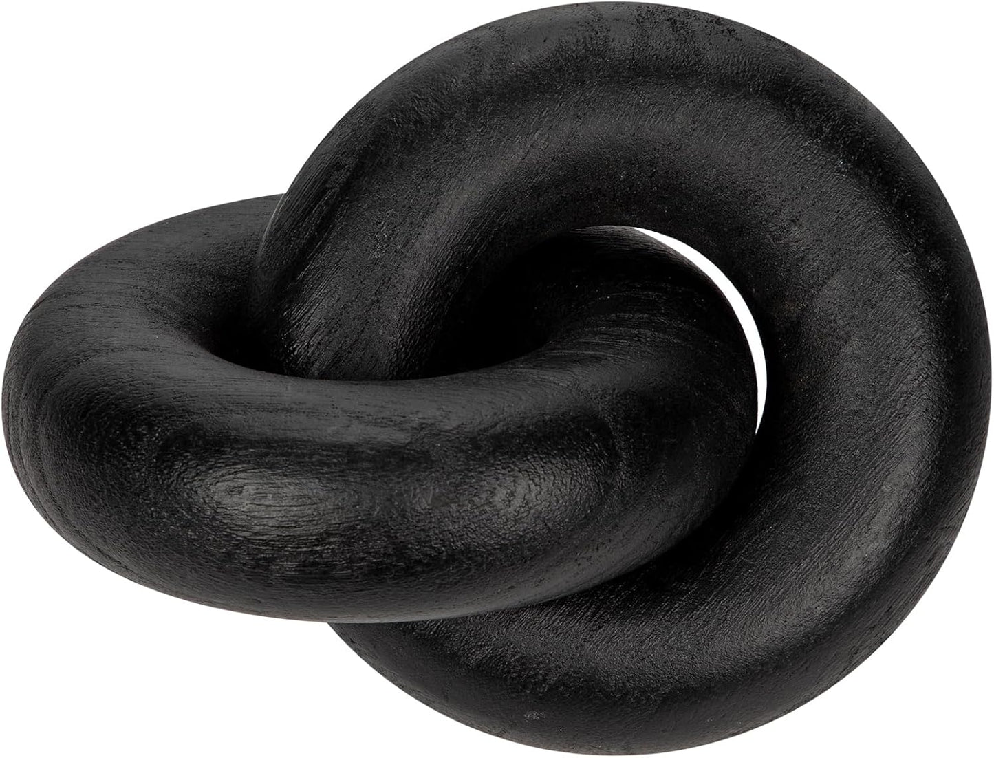 Table Decor Handcrafted Wooden Knot Sculpture Decor – Modern Nordic Style Decorative Accent for Home, Office, Shelf, and Console Table – Matte Black Finish, 7"x4.7"