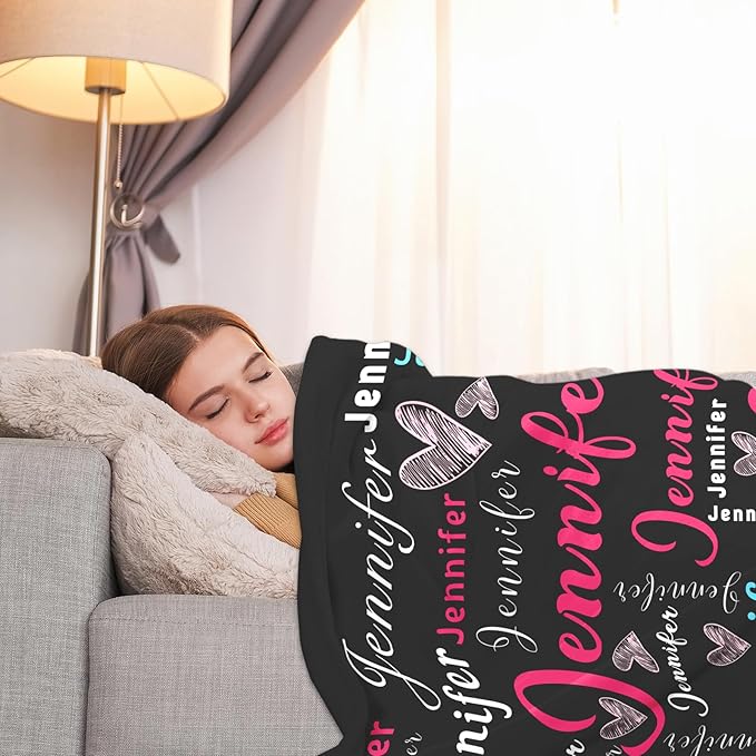 Ship Next Day, Custom Name Blanket - Printed in USA, Personalized Baby Blankets for Girls, Baby Blanket with Name, Ultra-Soft Cozy Fleece Blankets, Gifts for Boys & Girls Kids Teen Girl New Mom