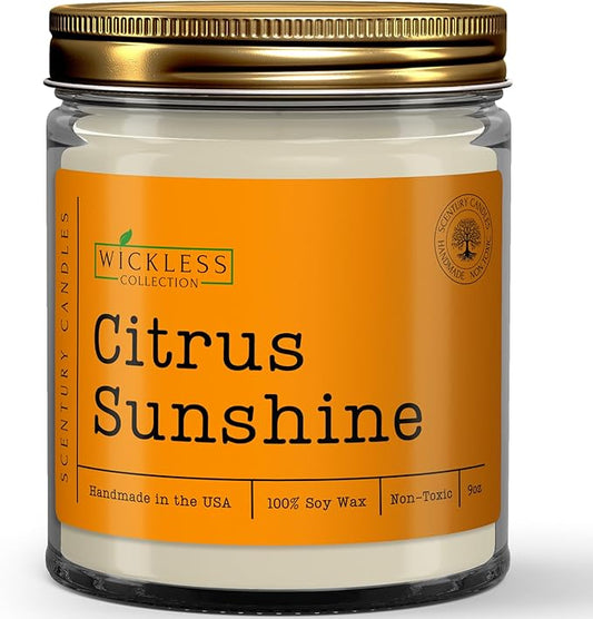 Wickless Candles for Candle Warmer Lamp, Many Scents to Choose, 100% Non-Toxic Soy Wax, Scented Candle Melts for Warming Plate, Handmade in The USA (Citrus Sunshine Clear)