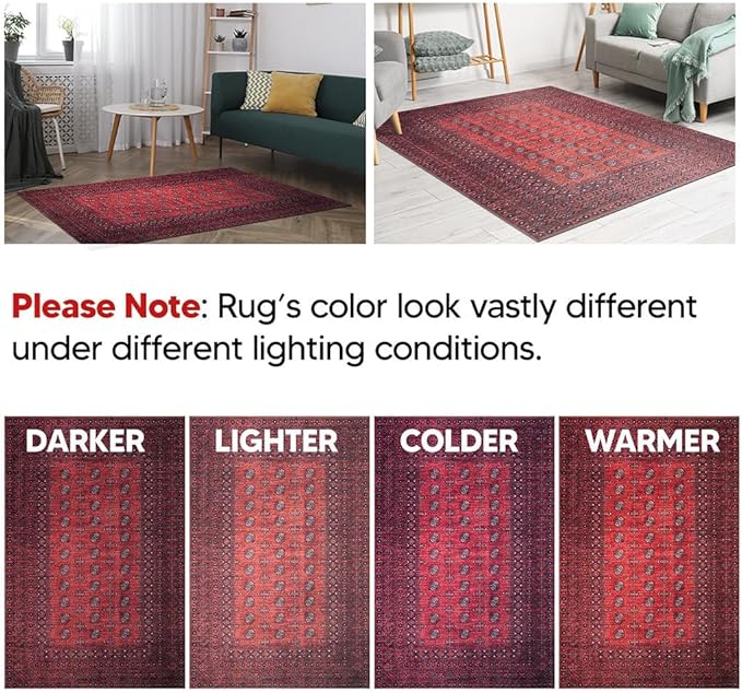 Keen Home Design 2x10 Rug - Machine Washable Runner Rug with Non-Slip Backing, Ideal for Hallway, Entryway, Kitchen, Laundry Room - Vintage, Easy Clean, Durable, Low Pile - (2'6" x 10')