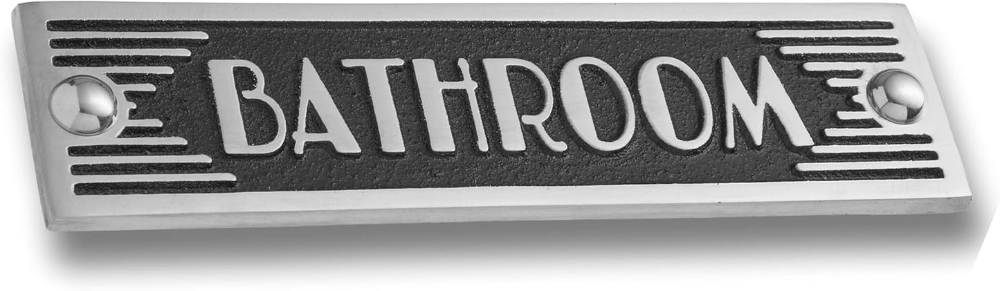 The Metal Foundry Bathroom Metal Door Sign. Art Deco Style Home Décor Accessories Door Or Wall Aluminium Plaque. Handmade In England.