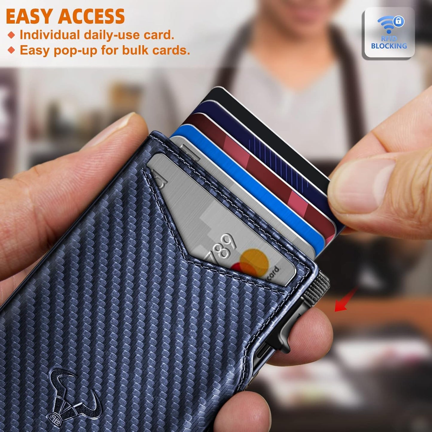BULLIANT Men Airtag Wallet,Slim Front Pocket Wallet Money Clip for Men Gift 3.8"x2.7",Pop-up Access