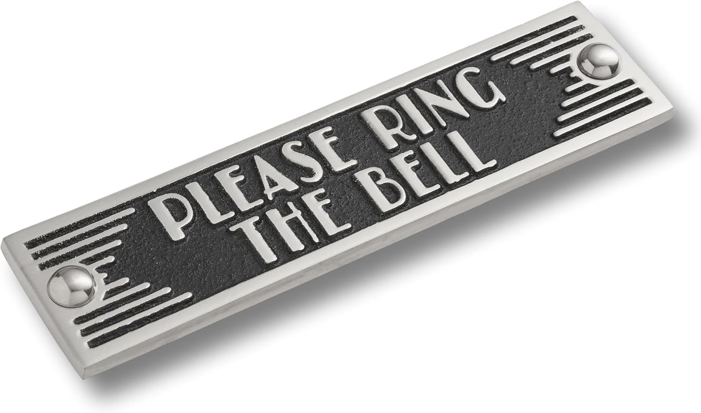 The Metal Foundry Please Ring The Bell Metal Door Sign. Art Deco Style Home Décor Accessories Door Or Wall Aluminium Plaque. Handmade In England.