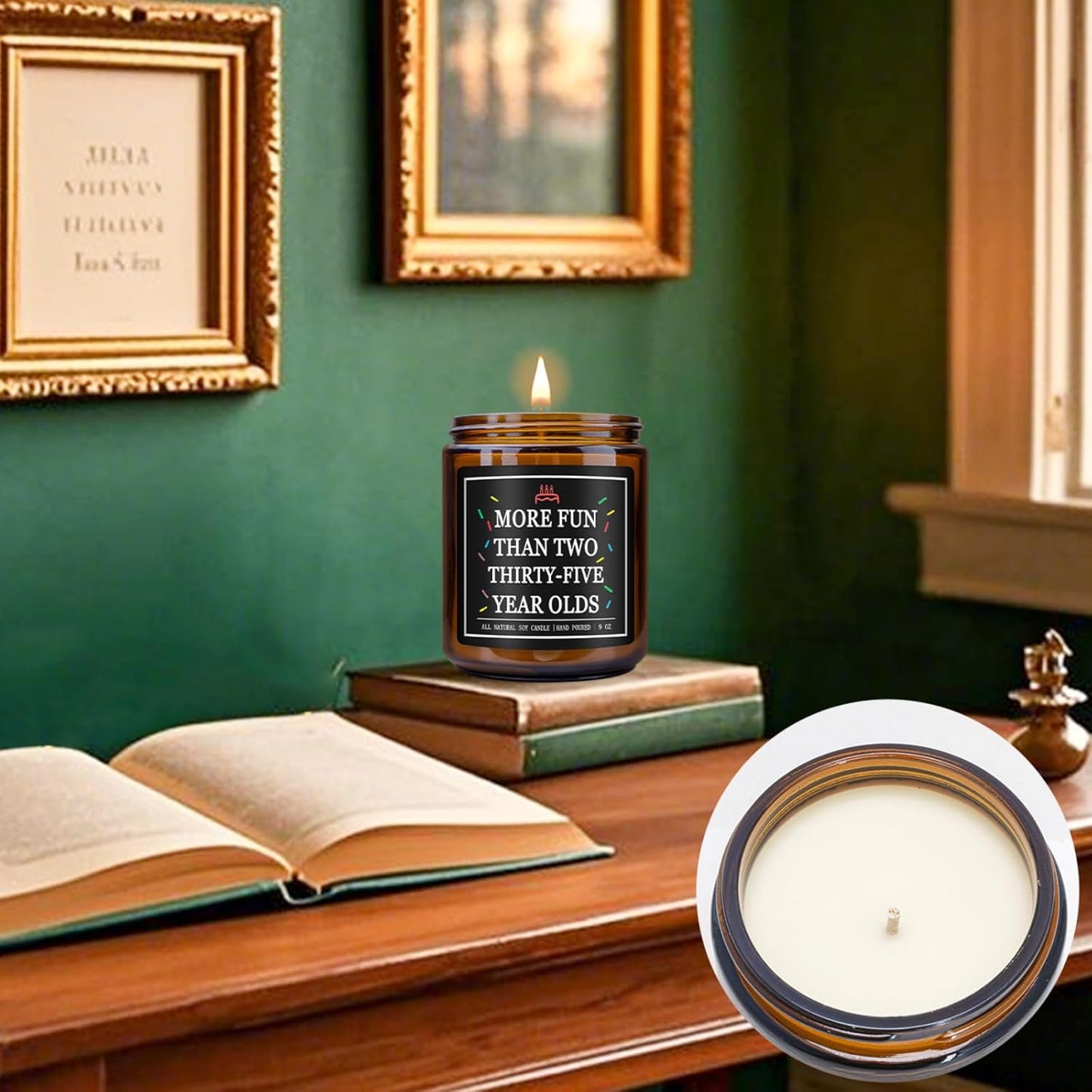 Homsolver 70th Birthday Gifts for Men Women, 9OZ Lavender Scent 1955 70th Birthday Candle for Him Her, Mom, Dad, Brother, Sister, Happy Birthday Decorations Candles with 50+ Hours Burn Time, Handmade