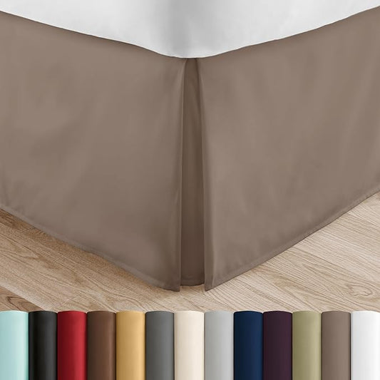 Linen Market Bed Skirt - Ultra Soft Microfiber - Easy Fit with 14 Inch Tailored Drop - Hotel Quality, Shrinkage & Fade Resistant - Bed Cover - King Bed Set - Bedroom Décor - (King,Taupe)