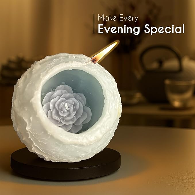 Spiral Cool Decorative Candle, Velas Decorativas, Spiral Melt Light, Spinning Burning, Spinning Gifts Unique Candle, Cool Candles, Soy, Beeswax, Fun Candles Spinner (Bit of Blue - Ocean Scent)