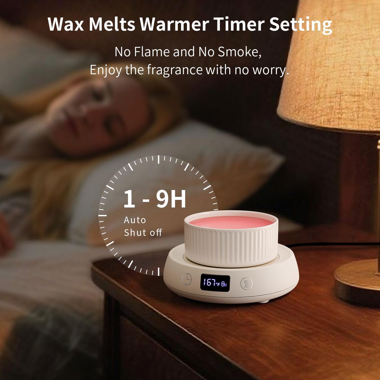 Wax Melt Warmer 3-in-1 Candle Warmer, Electric Scented Wax Melter Fragrance Wax Cube Burner for Home Bedroom Office, 8H Auto Shut Off 3 Temperature Setting (White)