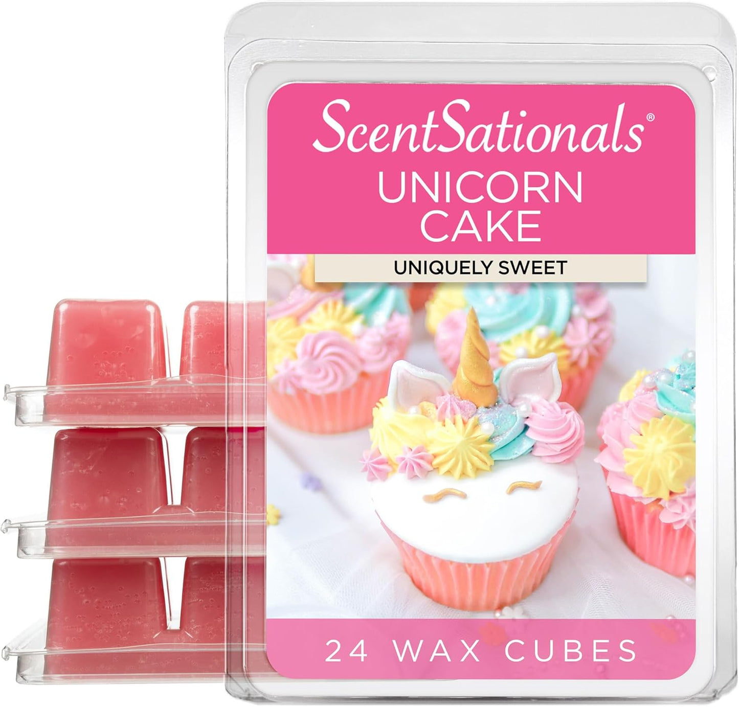 Scentsationals Wax Melts, Wax Cubes Strong Scent - Unicorn Cake - Long Lasting Scented for Warmer, 10oz (24-Cubes)