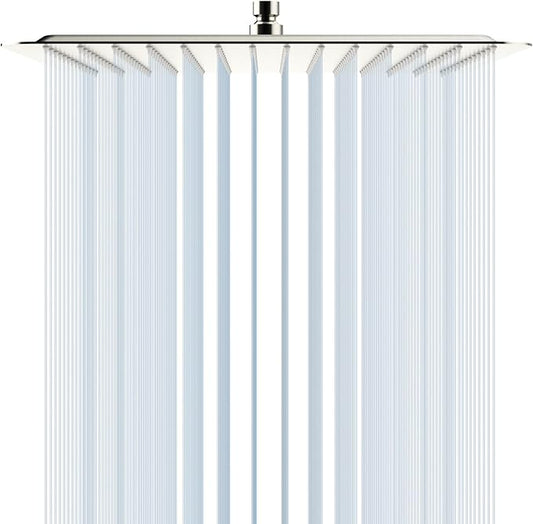 SR SUN RISE 16 Inch Extra Large Rain Shower Head Brushed Nickel 304 Stainless Steel High Pressure Rainfall Showerhead Ultra Thin Water Saving