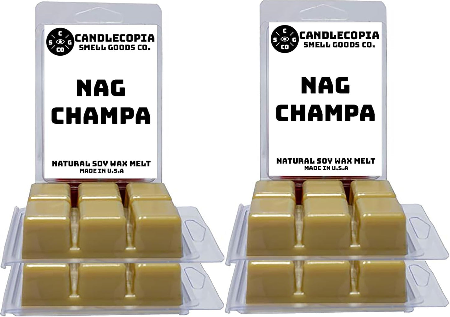 Nag Champa Strongly Scented Hand Poured Vegan Wax Melts, 36 Scented Wax Cubes, 19.2 Ounces in 6 x 6-Packs