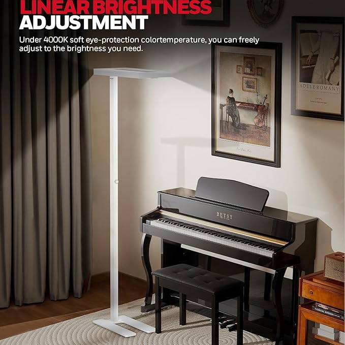 Honeywell 155W LED Floor Lamp - 02E MAX Sunturalux Eye-Care Tall Standing Light, 16000LM 4000K Natural Daylight Reading Lamp for Home Office Bedroom