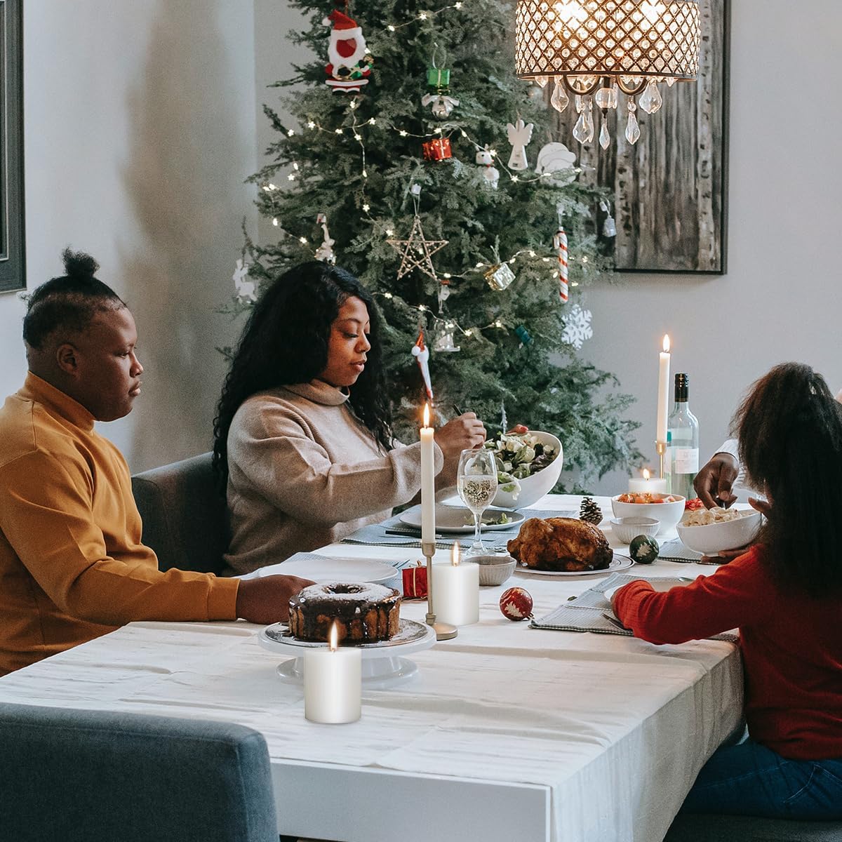 6 Packs 2.75x3.25 Inch White Pillar Candles, Unscented Dripless Non-Toxic Smokeless Clean Long Lasting Burning Cylinder Candles for Home Dinner Table Decoration Emergency Power Outage