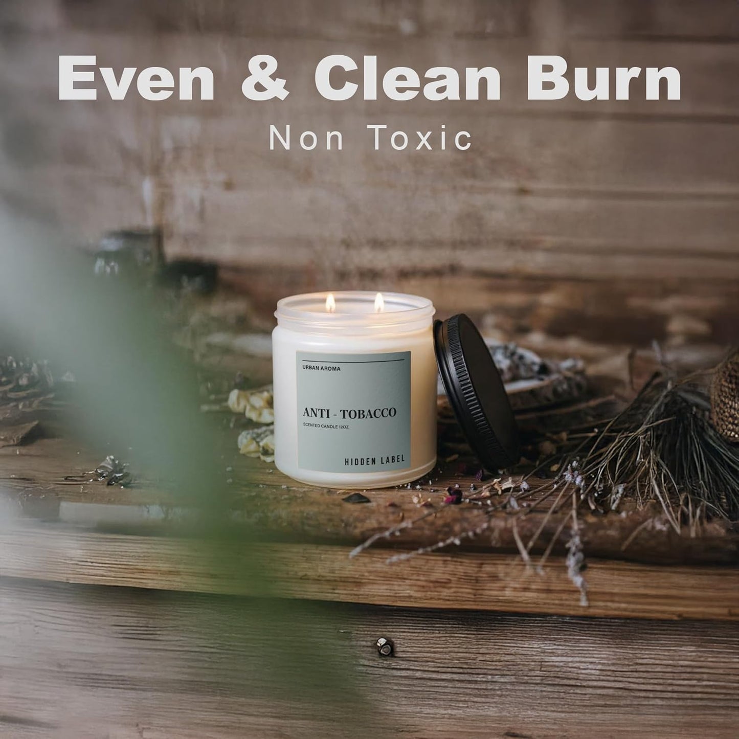 Hidden Label Anti Tobacco Fall Candls, 12oz 2 Wick Non Toxic Candles for Home Scented, Natural Soy Wax Clean Burning Aromatherapy Candle, 70H Long Lasting for Stress Relief & Relaxation Gifts