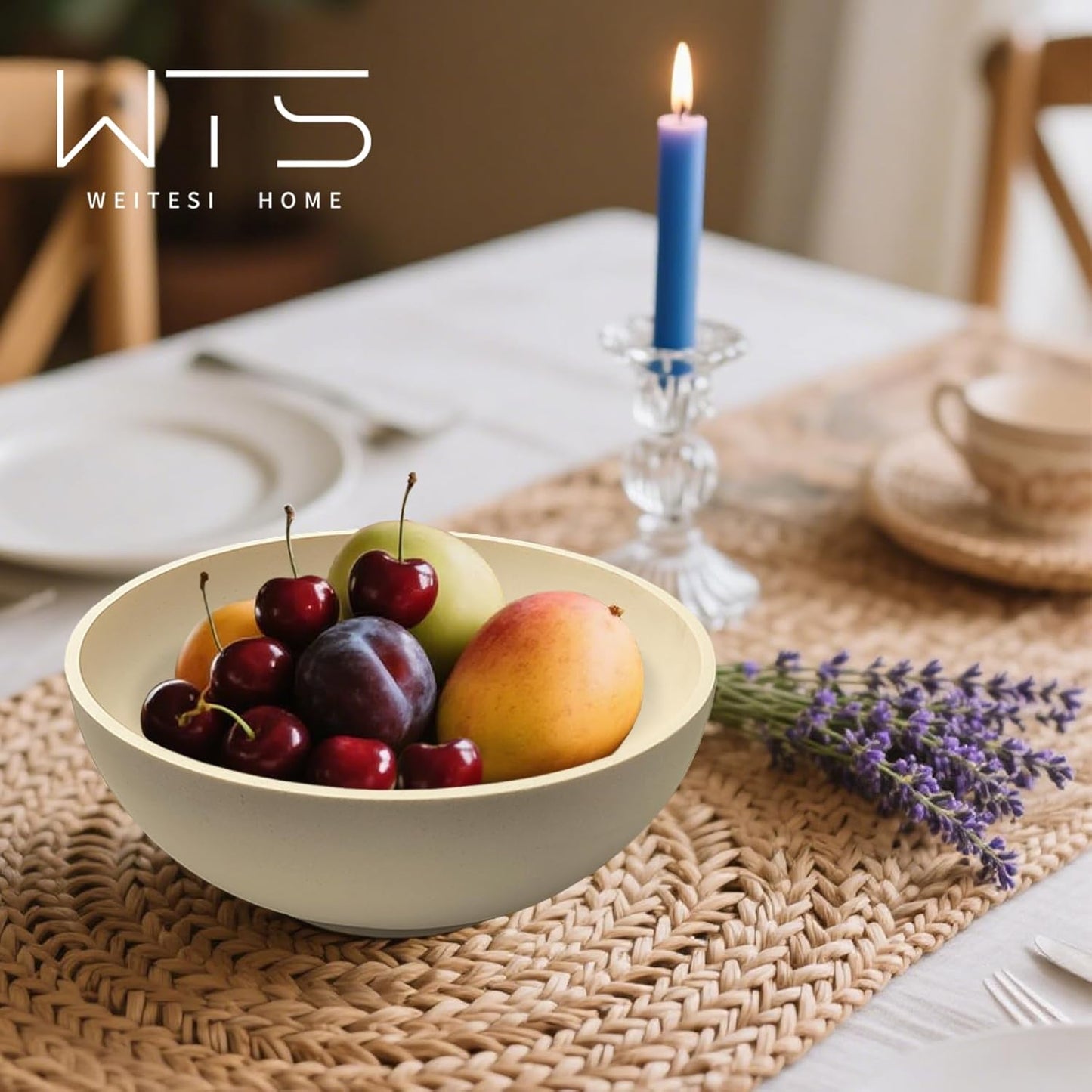 Large Fruit Bowl for Kitchen Counter, Pedestal Bowl Modern Handicraft Resin Decorative Bowl for Home Decor,Stylish Key Bowl for Entryway Table, Home Decor Accent, Centerpiece Bowl for Keys, Fruit