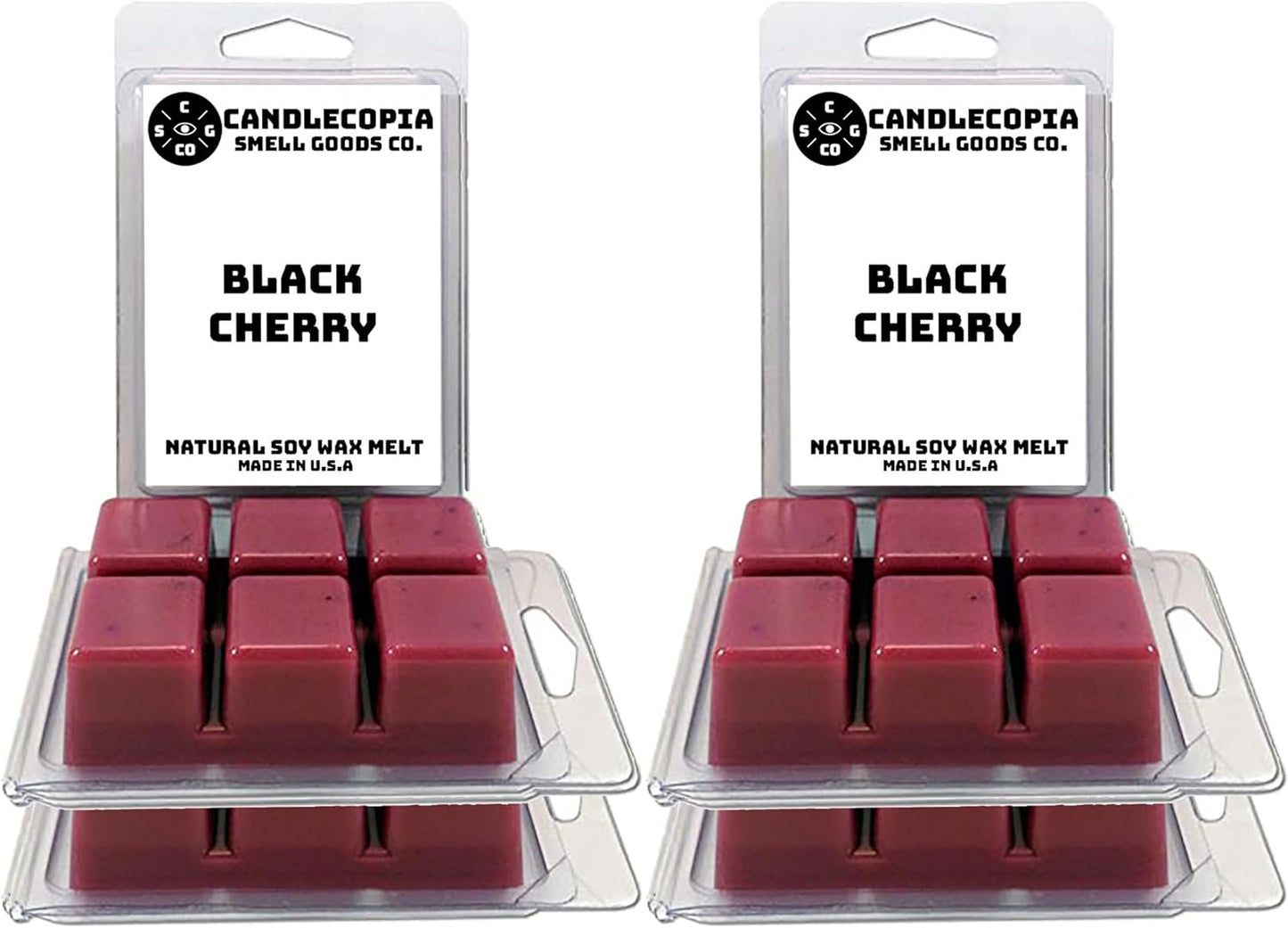 Black Cherry Strongly Scented Hand Poured Vegan Wax Melts, 36 Scented Wax Cubes, 19.2 Ounces in 6 x 6-Packs