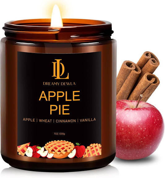 Fall Candle | Apple Pie Scented Candle - Autumn Home Decor, 7oz Autumn Soy Candles with 50hr Burn Time, Holiday Thanksgiving Fall Gifts for Women Men
