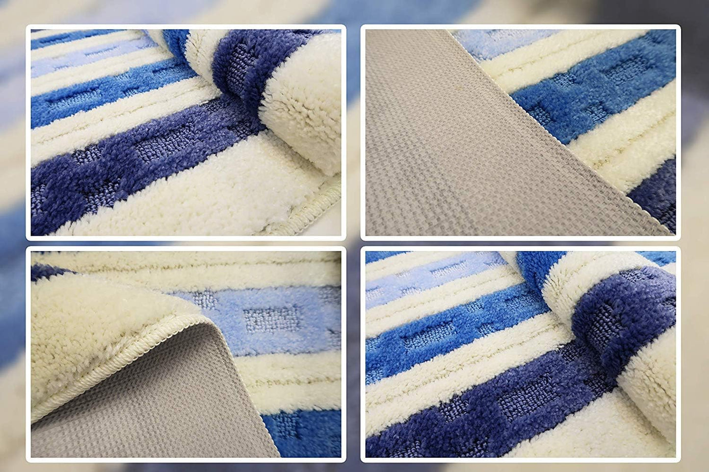 Custom Length Hallway Runner Rug,Slip Resistant,Chain Blue, 26 Inch X 14 feet, Sold and Priced Per Foot