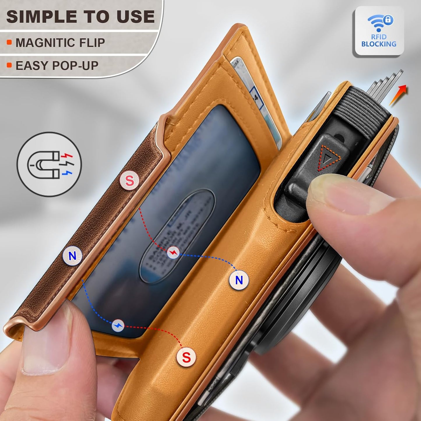 BULLIANT Men Airtag Wallet,Slim Front Pocket Wallet Money Clip for Men Gift 3.8"x2.7",Pop-up Access