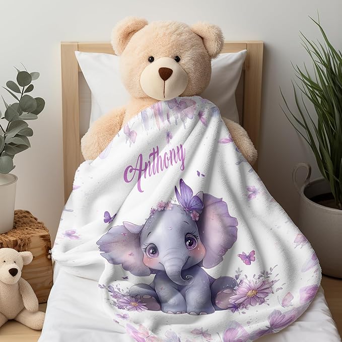 Ship Next Day, Personalized Baby Blankets - Printed in USA, Custom Name Blanket, Baby Blanket with Name, Ultra-Soft Cozy Fleece Blankets, Gifts for Baby Newborn Toddlers Boys & Girls Kids