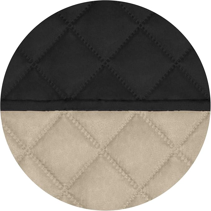 PureFit Reversible Quilted Sofa Cover, Water Resistant Slipcover Furniture Protector, Washable Couch Cover with Non Slip and Elastic Straps for Kids, Dogs, Pets (Loveseat, Black/Beige)