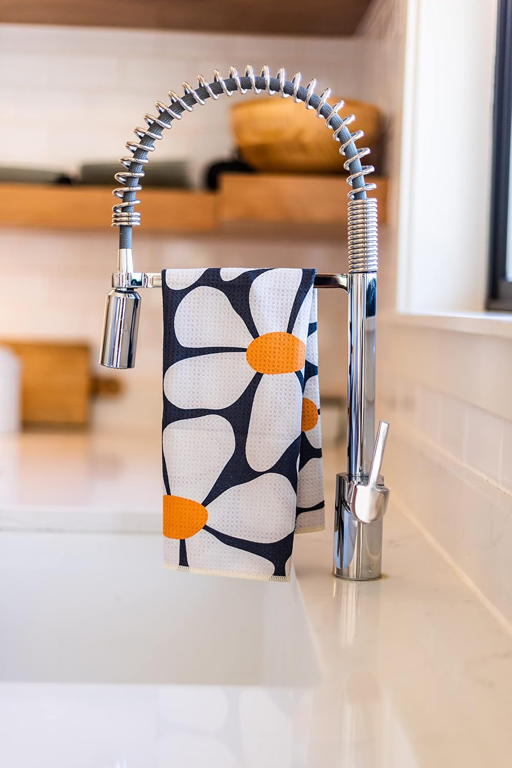 2 Pack Double Sided Kitchen Towels || Dish Towels ||Quick Dry || Designer Prints || Highly Absorbent || Hanging Hook (Gray)