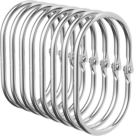Chrome Shower Curtain Rings - 12 Pcs Anti-Drop, Rust Proof Metal Shower Hooks for Curtain Rod