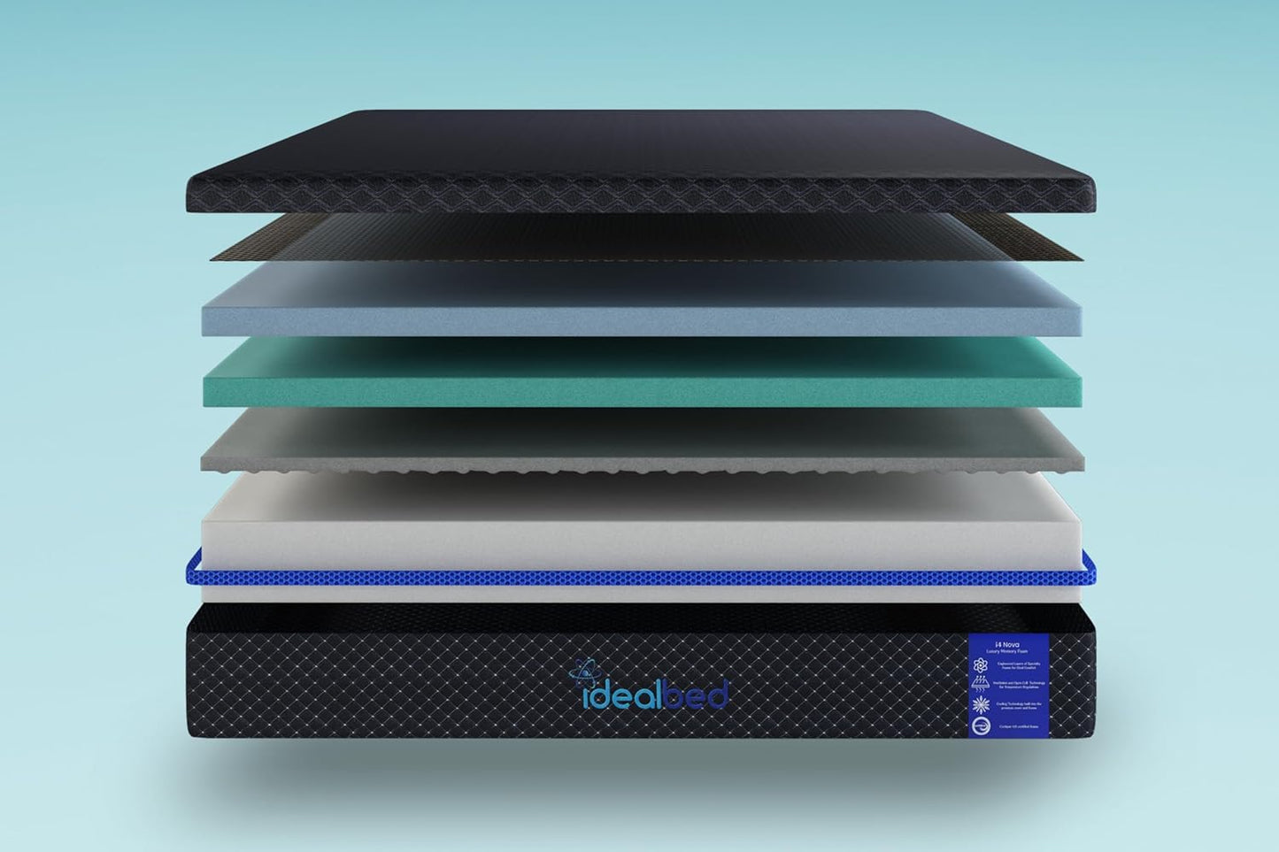 iDealBed G4 Nova Luxury Memory Foam Mattress, Back Aligning Support, Floating Pressure Relief Technology, Cooling Temperature Regulation Tech, Motion Isolation (Medium Soft, Twin XL)