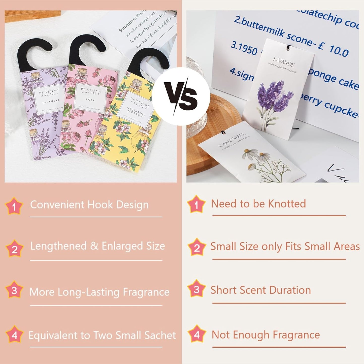 Large 12 Packs Sandalwood Hanging Closet Deodorizer Air Freshener Long Lasting Scented Sachets Smell Goods for House