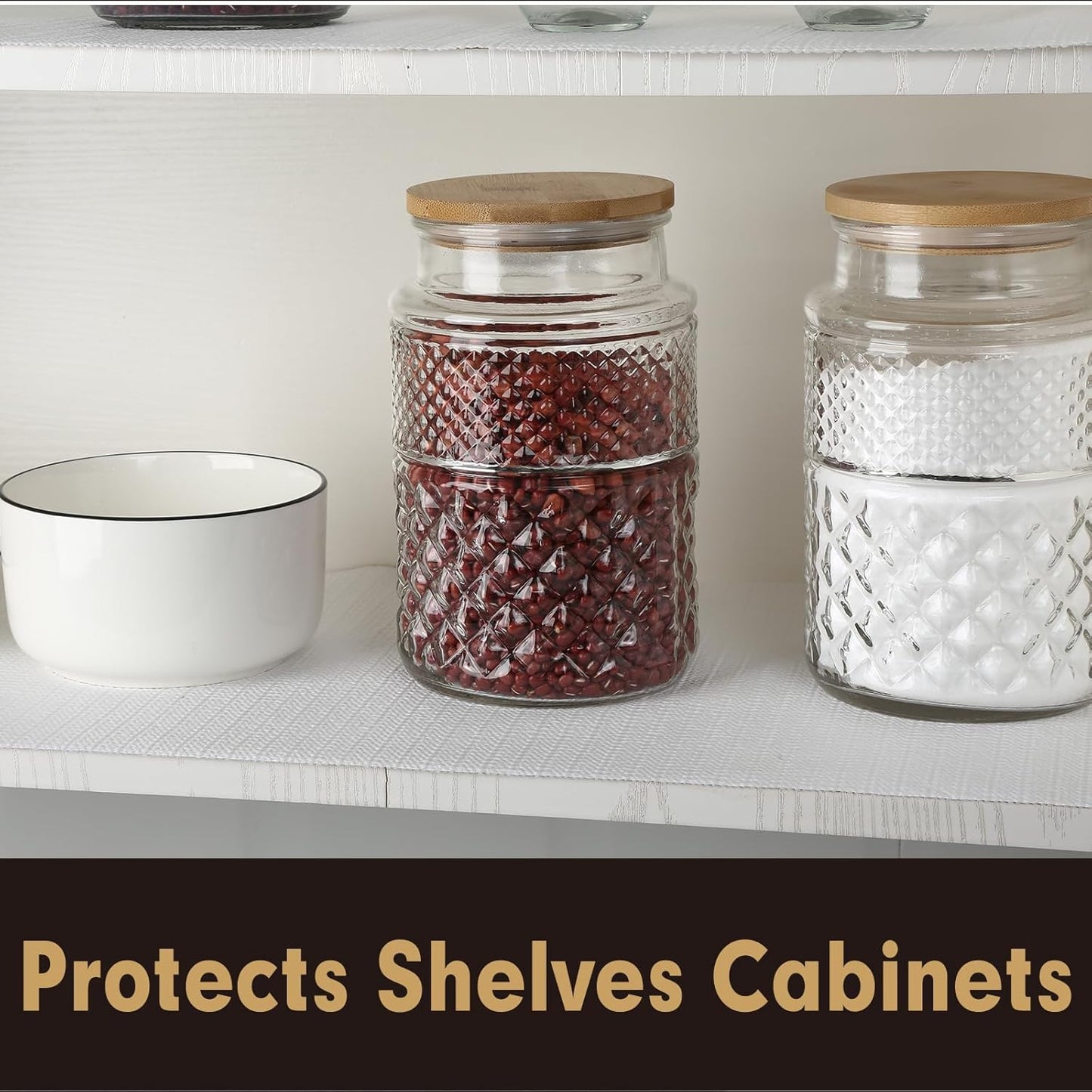 Drawer and Shelf Liner 12 in x 20 FT, Non Adhesive Water Resistant, Easy Clean and Trim, Smooth Surface Liners for Kitchen Cabinet, Shelves, Drawers, Pantry, Light Gray