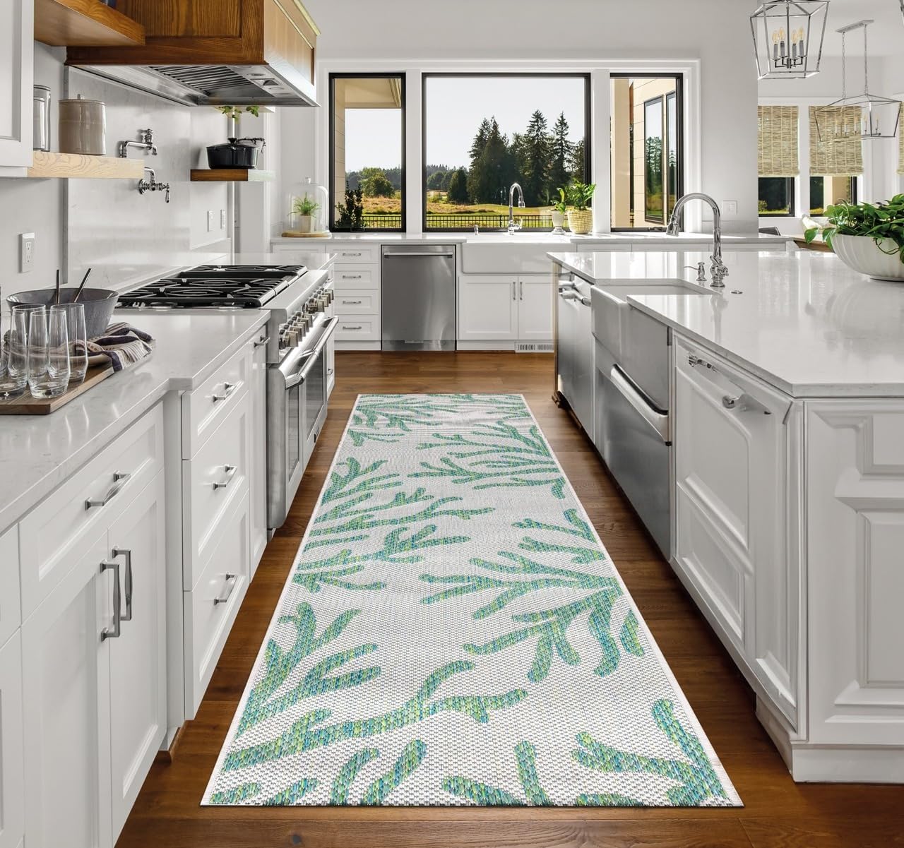 Keen Home Design Terrace Outdoor Runner Rug - 2x10 Washable Indoor/Outdoor Rug for Patio, Kitchen, Balcony, Beach, Garden, Deck and Porch, Size: 2'2"x9'11"