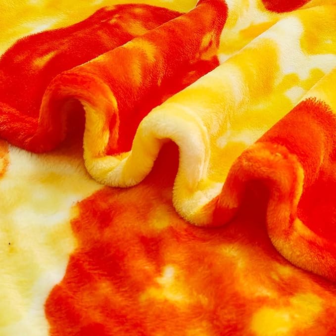 Vessia Pizza Printed Throw Blanket, Realistic Funny Round Food Blanket for Adults and Kids, 300GSM Novelty Pepperoni Pizza Throw for Couch, Sofa, Bed, Fun Comfy Cozy Gifts for Boys, Girls, 60 inches