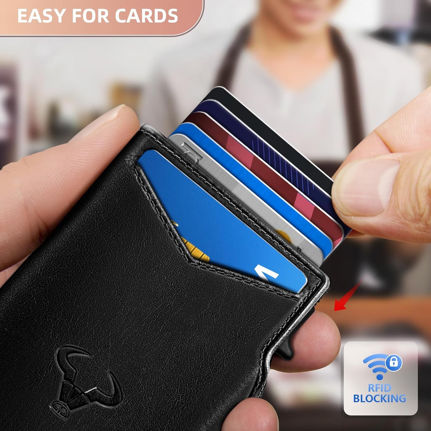 BULLIANT Men Airtag Wallet,Slim Front Pocket Wallet Money Clip for Men Gift 3.8"x2.7",Pop-up Access