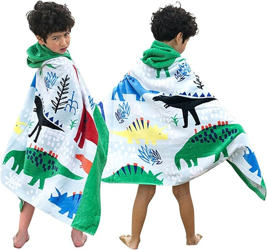 Kids Bath Towels, Kids Towel Girls Boys Hooded Beach,Bathroom,Pool Swim Towels 30 × 50 INCH Large Size Ultra Absorbent Cute Cartoon Animal Full Vitality 100% Cotton Wearable Wrap for Child