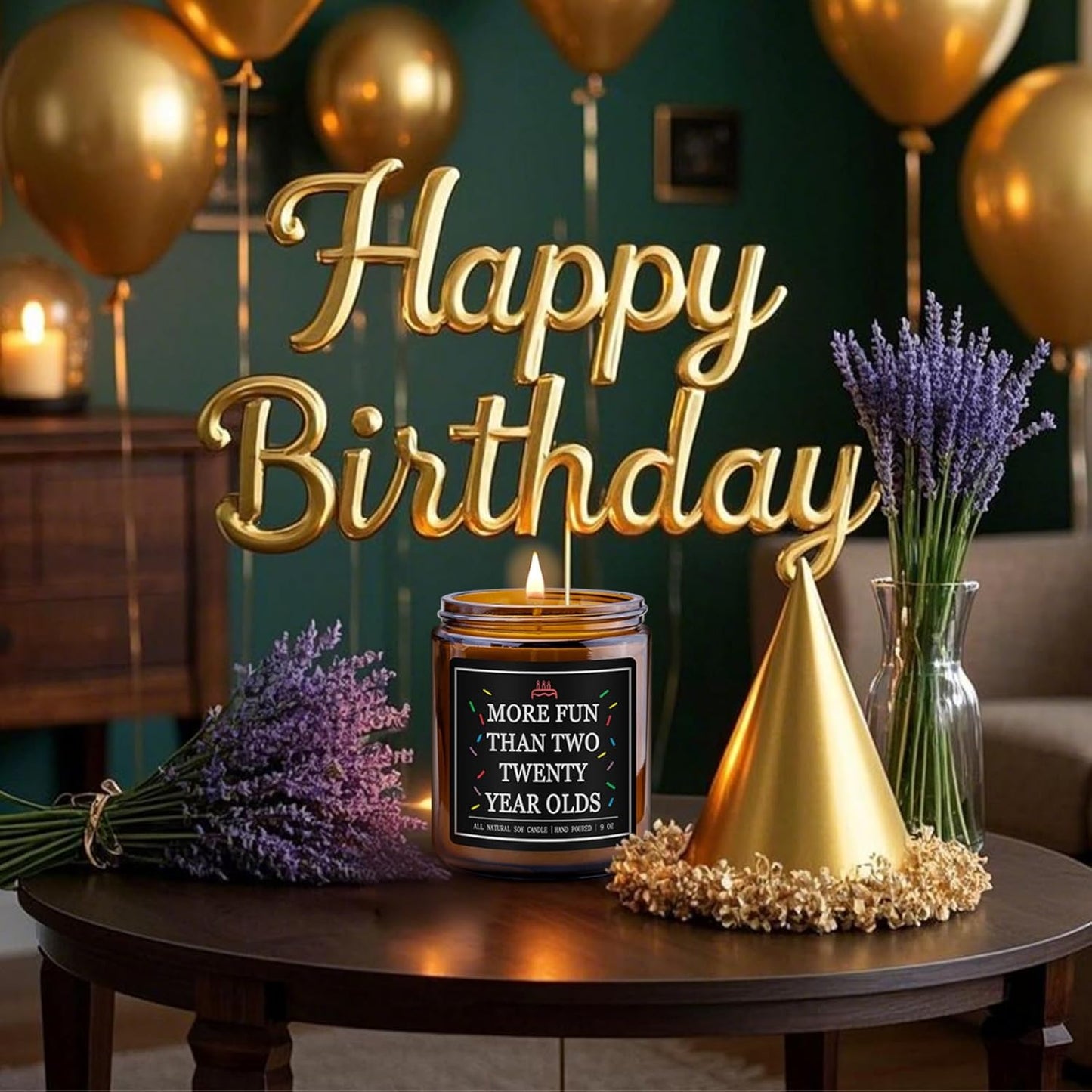 Homsolver 40th Birthday Gifts Men Women, 9OZ Lavender Scent 1985 40th Birthday Candles Gift for Him, Dad, Brother, Husband, Happy Birthday Decorations Candle with More 50 Hours Burn Time, Handmade