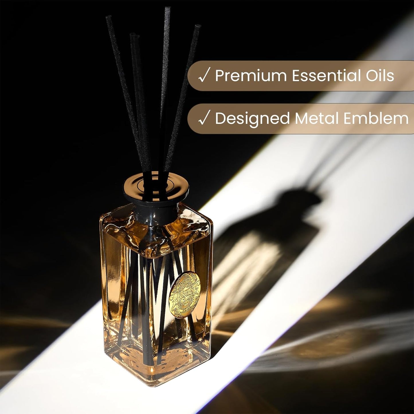 M&SENSE 10.14 oz Large Reed Diffuser Set | Cashmere Cloud Scent Oil Diffuser with Sticks | Hotel Collection Non-Toxic Essential Oil |for Bedroom Bathroom Living Room