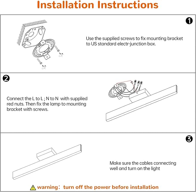 JUSHENG Bathroom Vanity Light Fixtures 16" Inch Long Modern Matte Black Aluminum Wall Sconces Lamps for Bathroom Mirror Lighting Fixture Bedroom Hallway Light 16W 3000K
