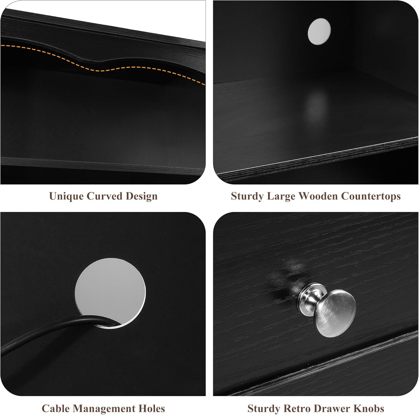 Keyluv 74.8" H Tall Pantry Cabinet with Microwave Stand and 3 Drawers, Large Kitchen Hutch Storage Cabinet with Glass Door and Adjustable Shelves for Kitchen, Dining Room, Living Room, Black