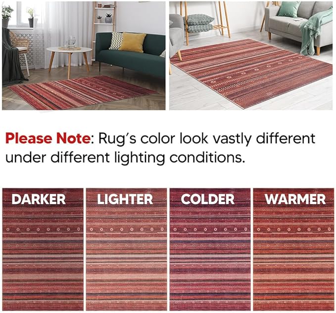 Keen Home Design 2x7 Rug - Machine Washable Runner Rug with Non-Slip Backing, Ideal for Hallway, Entryway, Kitchen, Laundry Room - Vintage, Easy Clean, Durable, Low Pile Rug - (2'6" x 7')