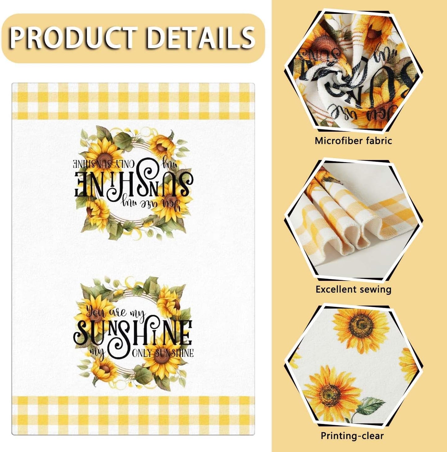 Sunflower Kitchen Towels Sunflower Kitchen Decor Floral Kitchen Towels Dish Towels Fall Kitchen Hand Towels Decorative Set 2 Pcs of 18×26 Inch