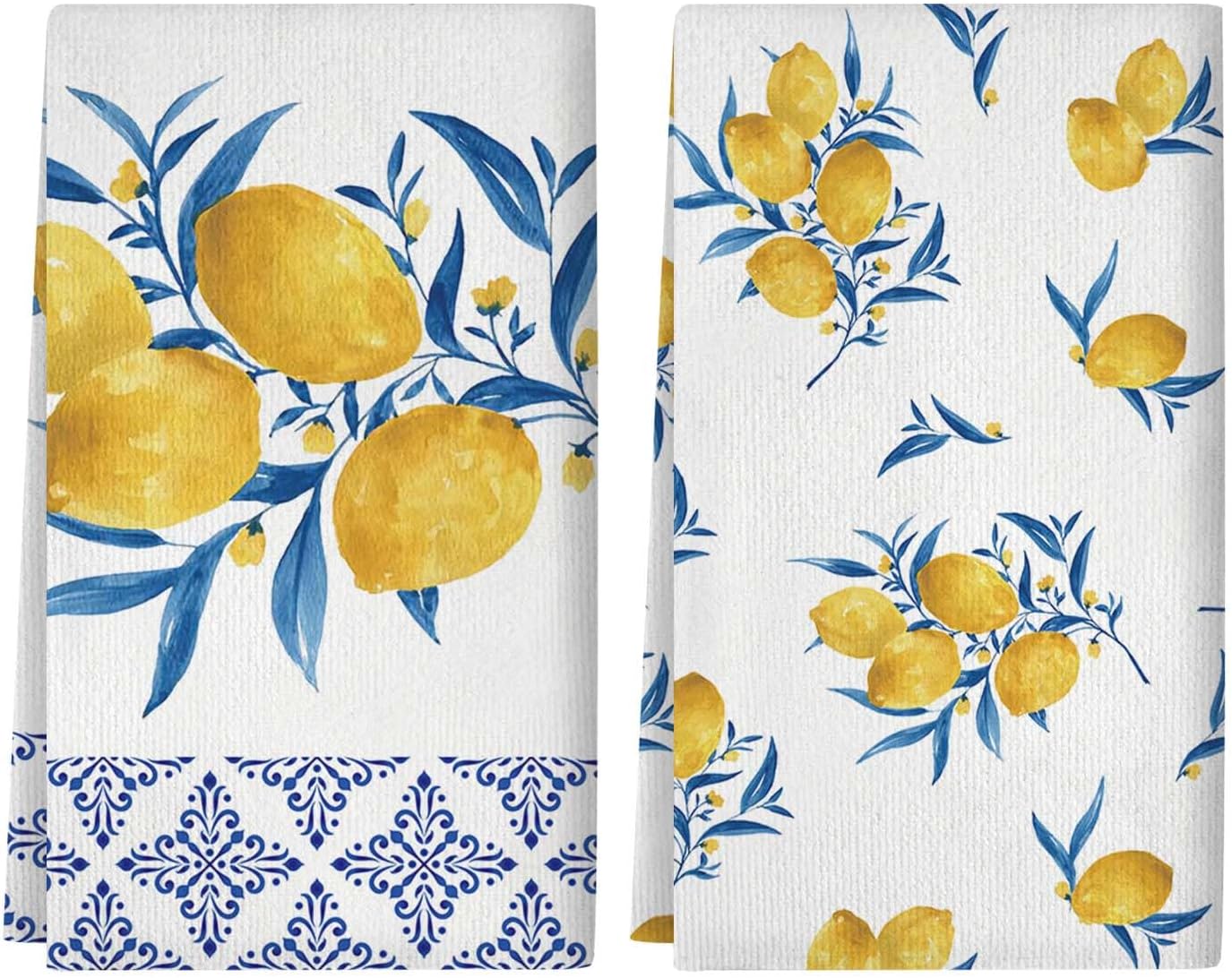 2 Pcs of Kitchen Towels Lemon Kitchen Towels Lemon Kitchen Decor Kitchen Hand Towels Decorative, 18×26 Inch