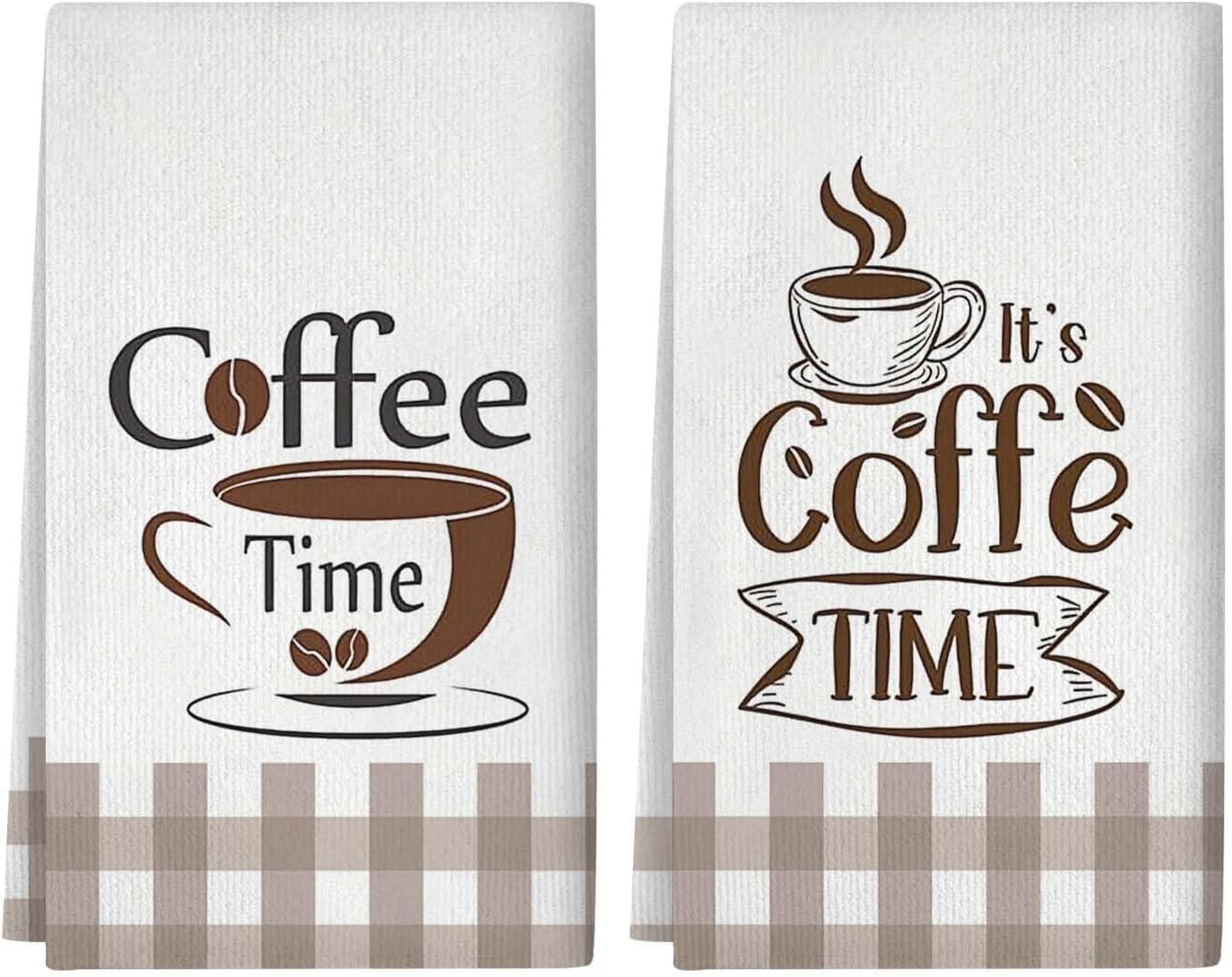 Kitchen Towels Dish Towels for Fitchen Decorative Coffee Towels for Coffee Bar Kitchen Hand Towels Decorative 2 Pcs of 18×26 Inch