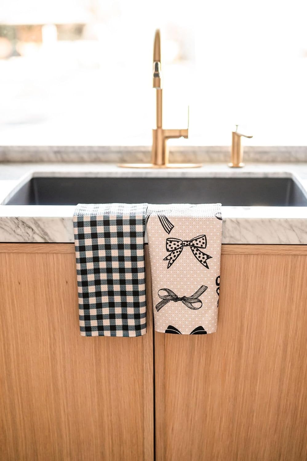 || 2 Pack|| Double Sided Dish Towels || Waffle Weave Microfiber || Tea Towels || Highly Absorbent || Hanging Loop || Dish Cloths || Modern || Designer Prints