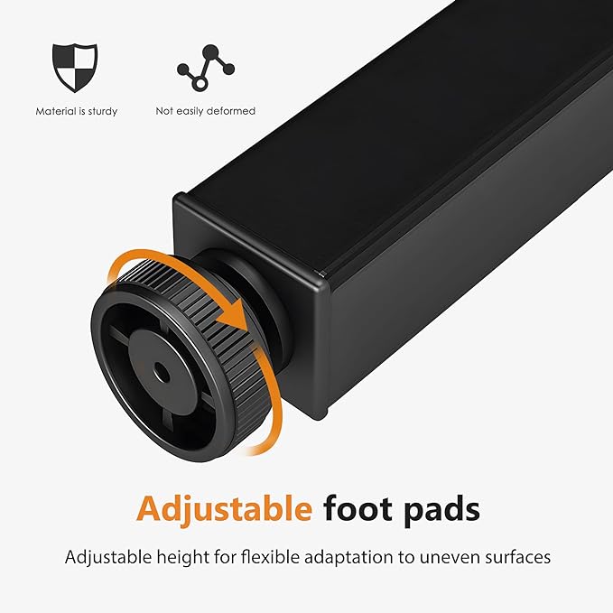 DlandHome Large Computer Desk, Folding Desk, Decent and Steady Home Office Desk/Workstation/Table 54.3inch Retro Black